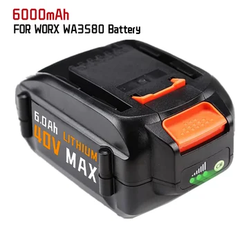 1-3 Упаковки Литиевой батареи 40V WA3580 для Worx 40V 6000mAh Аккумулятор WG180 WG280 WG380 WG580 Замена литиевой батареи Worx 40V