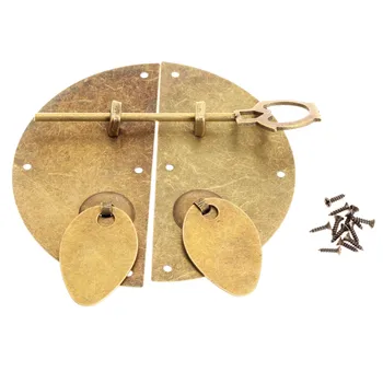 1 Комплект Стучащей ручки Защелки Замка в китайском древнем стиле Дверная фурнитура для мебели с болтами-шурупами Китайская мебельная ручка