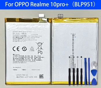 100% Оригинальный аккумулятор BLP951 для OPPO Realme 10 Pro + Замена телефона Bateria