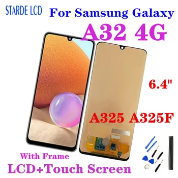100% Тест Для Samsung Galaxy A32 4G ЖК-дисплей Для Samsung A325 A325F SM-A325F/DS ЖК-дисплей с Рамкой Сенсорного Планшета Экран A325 LCD