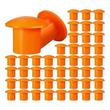 100 Шт Грибовидный Колпачок Для арматуры от 3 до 7, Оранжевый цвет, 2,36 Х 2,17 Х 1,5 дюйма