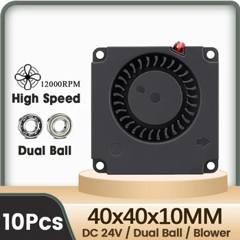 10ШТ Gdstime 40x40x10 мм Радиальные Вентиляторы 4 см 40 мм Двойной Шаровой Турбовентилятор 4010 12000 об/мин Высокоскоростные Охлаждающие Вентиляторы для 3D-принтера Cooler