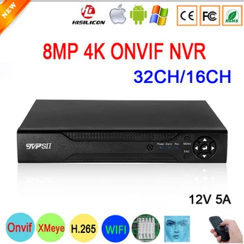 12V 5A Hi3536C 8mp 4K XMEye Видеорегистратор для видеонаблюдения с Распознаванием лиц Max 14TB H.265 + 32CH 32-канальный Аудио Onvif CCTV DVR NVR
