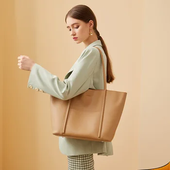 2022 новая кожаная женская сумка-тоут, летняя сумка-тоут из воловьей кожи, женская сумка на плечо для поездок на работу, большая емкость