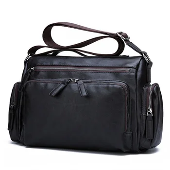 2022 Новый портфель, деловая мужская сумка на плечо, мужская сумка для отдыха, ретро кожаная сумка на плечо, сумки через плечо, мужские черные коричневые
