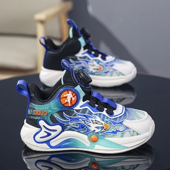 2023 Детские кроссовки для мальчиков, сетчатая спортивная обувь для баскетбола, Дышащая повседневная детская обувь, нескользящие кроссовки для бега для мальчика