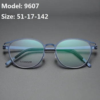 2023 Овальная оправа для очков из нержавеющей стали, Мужские Суперэластичные очки с диоптриями, Очки для чтения при близорукости, Анти-Синий 9607