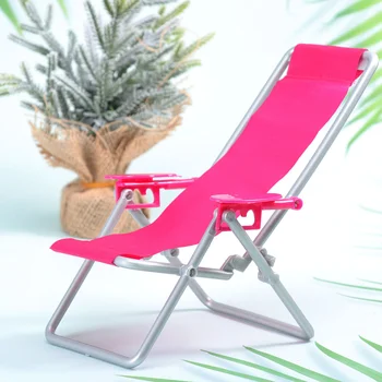 2шт миниатюрный пляжный стул, Складной шезлонг, Имитирующий Складной пляжный стул, Домашний шезлонг, Модель пляжа