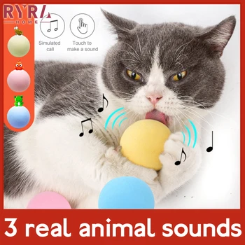 3 Цвета, умные игрушки для кошек, Кошачья Мята, Интерактивное обучение, пластиковый мяч, имитирующий звуки животных, Мяч, игрушки для кошек, Новые товары для домашних животных