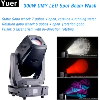 300W CMY LED Spot Beam Wash Strobe 4В1 Профессиональный Движущийся Головной Светильник LUMINUS Лампа DJ Disco Stage Effect Light DMX 512 Control
