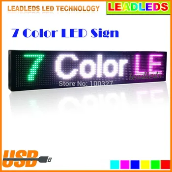 30x6 дюймов Полноцветный RGB программируемый светодиодный дисплей с прокруткой сообщений, вывеска, Поддержка многоязычного дисплея