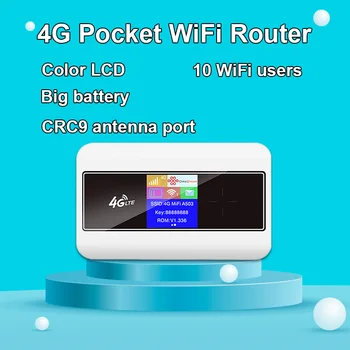 4G SIM-карта wifi маршрутизатор цветной ЖК-дисплей lte модем карманная sim-карта MIFI точка доступа 10 пользователей WiFi встроенный аккумулятор портативный WiFi