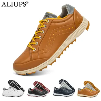 ALIUPS/ Новая Водонепроницаемая обувь для гольфа, Черные Мужские Высококачественные Кроссовки для гольфа, Удобная обувь, противоскользящие кроссовки для ходьбы