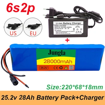 Batterie lithium 6S2P 25.2V 28Ah 18650 de haute qualité 24V 28000mah avec BMS booster de vélo électrique + chargeur