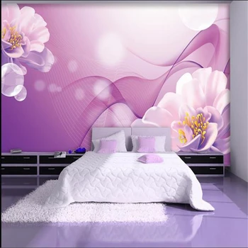 beibehang Пользовательские обои 3d стереоскопическая мечта фиолетовый цветок ТВ фон обои гостиная спальня фрески papel de parede