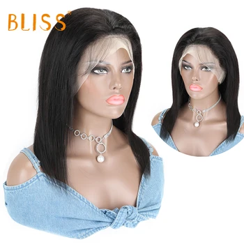Bliss Hair 360 Кружевной фронтальный парик из человеческих волос, Прозрачные кружевные Фронтальные Парики, Бразильские Прямые парики из человеческих волос с костями для чернокожих женщин