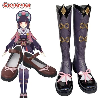 Cosersea Game Genshin Impact Yunjin/ Обувь для Косплея, 2 стиля, женская Или мужская Обувь на плоской подошве, Коричневая Женская обувь из искусственной кожи, черные ботинки на Хэллоуин
