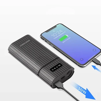 DIY USB Power Bank Kit Box Case 18650 20700 21700 Адаптер зарядного устройства со светодиодным фонариком для мобильного телефона планшета