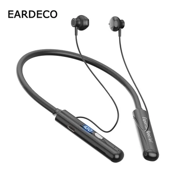 EARDECO Bluetooth Наушники IPX5 с шейным Ободком Стерео 200 часов Беспроводное Воспроизведение Наушников HD Микрофон Беспроводные Наушники Светодиодный Дисплей