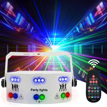 Eloovve 15 Eyes Rave Light RGB Pattern Стробоскопическая Лампа с дистанционным Управлением DMX512 Sound APP, Сценический Эффект для Небольшого Мероприятия в помещении Белого Цвета