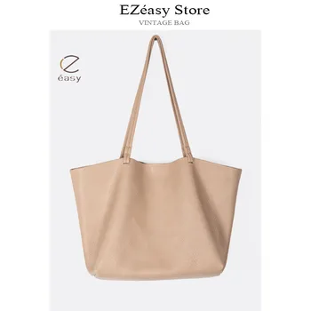 EZeasy Легкие Роскошные дизайнерские сумки в нише для женщин, сумка-тоут Большой емкости, Модная кожаная сумка в стиле ретро, сумка через плечо