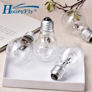 HoneyFly 10шт A55 E27 Галогенная лампа 220 В 28 Вт 42 Вт 53 Вт 70 Вт 100 Вт 95*55 мм 3000 К Галогенная лампа Прозрачная Замена для лампы накаливания
