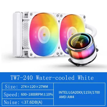 Jonsbo Light Drum TW7-240 Радиатор водяного охлаждения процессора Белый ARGB Встроенный 1700 для настольных компьютеров AMD Белый / черный