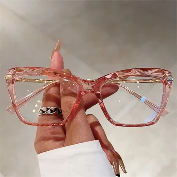 KAMMPT Винтажная оправа для очков большого размера, женские модные многогранные очки без рецепта, Новые модные брендовые дизайнерские очки
