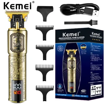 Kemei T9 USB Электрическая Машинка для стрижки волос, Перезаряжаемая Машинка для стрижки волос, Бритва, Триммер для Мужчин, Профессиональный Триммер для бороды Парикмахера