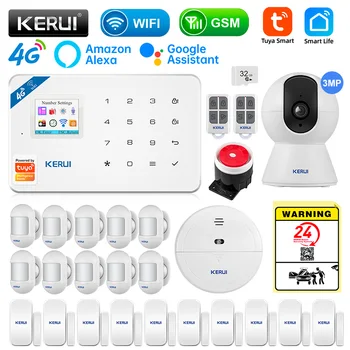 KERUI W184 GSM 4G WIFI Защита безопасности Tuya APP Умная Домашняя Сигнализация Противоугонная Охранная Сигнализация Домашняя Посылка 6 Языков
