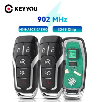 KEYYOU Дистанционный Автомобильный ключ Для Ford Fusion Explorer Edge Mustang 2013-2017 FSK902 M3N-A2C31243300 ID49 Чип 164-R8119 164-R7989