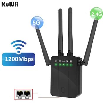 KuWFi 5 ГГц WiFi Ретранслятор 1200 Мбит/с Беспроводной Wi Fi Удлинитель Мощный Усилитель Wi-Fi Дальнего Действия Высокоскоростной Через Настенный Маршрутизатор