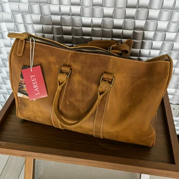 LAREET Спортивная сумка из натуральной кожи, Мужской Дорожный Портфель, Вместительная сумка для ноутбука, сумки-мессенджеры через плечо, сумки через плечо