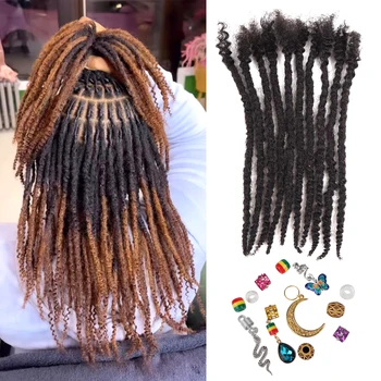 locs вязаные крючком волосы 80 прядей текстурированные locs шириной 8 дюймов 0,6 см вьющиеся афро-кинки объемные пучки человеческих волос для наращивания дредов