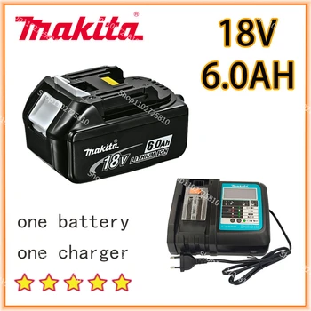 Makita 100% Оригинал 18V 6.0Ah Со светодиодной литий-ионной заменой BL1860B BL1860 BL1850 Аккумуляторная батарея электроинструмента Makita