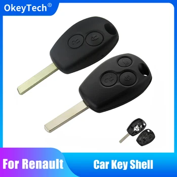 OkeyTech 2/3 Кнопки Неразрезанное Пустое Лезвие Замена Ключа Автомобиля Чехол Брелок для Renault Dacia Modus Clio 3 Twingo Kangoo Key Shell