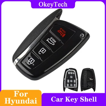 OkeyTech Замена Авто Ключ В виде Ракушки 4 Кнопки Подходят для Hyundai Genesis 2013-2015 Santa Fe Equus Azera Запчасти для Пульта Дистанционного Управления