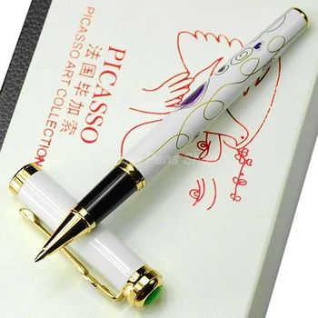 Picasso Белая и золотая Шариковая ручка Matel Roller Для профессионального письма BRP001