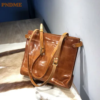 PNDME ретро модная дизайнерская обувь высокого качества из натуральной кожи, женская сумка через плечо, уличный органайзер, сумка из воловьей кожи для девочек