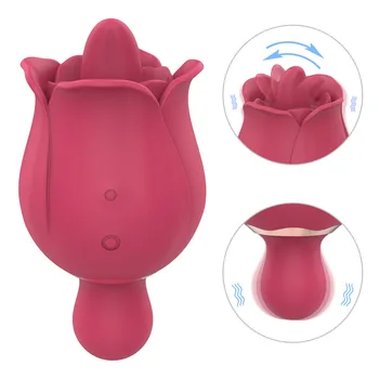 Rose Toys Вибратор для женщин, Вылизыватель языка для клитора, Мини-Маленький, с 7 Режимами 9 Мощной Вибрации, Стимулятор орального вылизывания сосков
