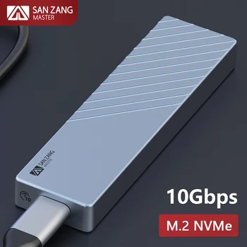 SANZANG M2 SSD Чехол NVMe Твердотельный накопитель Коробка Для Хранения USB 3,2 Type C M.2 Корпус 10 Гбит/с HD Внешний Чехол Для ПК Ноутбука