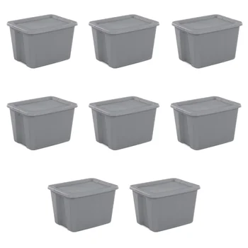 Sterilite 8ШТ 18-Галлоновые Пластиковые контейнеры для хранения, Набор ящиков для хранения