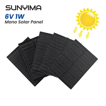 SUNYIMA 5ШТ 6 В 1 Вт Мини-солнечные батареи 4,33 х 3,15 дюйма ETFE Материал для панели солнечной энергии DIY Электрические игрушечные материалы