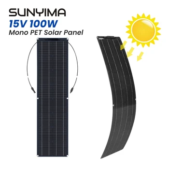 SUNYMA 2ШТ 50 Вт Солнечная Панель 100 Вт Комплект В Комплекте 12 В Высокоэффективные Моноэлементные Гибкие Солнечные Панели С Контроллером заряда PV