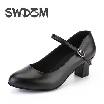 SWDZM/женские туфли для латинских танцев, современная танцевальная обувь для девочек, женские кроссовки для бальных танцев в стиле джаз из натуральной кожи, танцевальные кроссовки на мягкой подошве 5/6 см