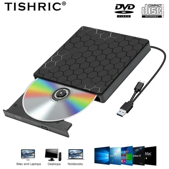 TISHRIC USB 3.0 Type-C Внешний оптический привод DVD CD-Плеер CD DVD RW Считыватель оптических Приводов DVD-привод Для Ноутбука