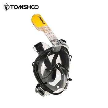 Tomshoo Adult Easy Swimming Маска для подводного плавания с панорамным видом на 180 °, дизайн всего лица, Снаряжение для фридайвинга