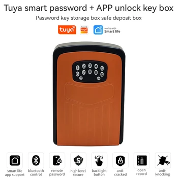 Tuya Smart Key Box с кодовым замком, Наружный Водонепроницаемый электронный замок, Настенный ящик для хранения ключей, разблокировка приложения для домашней безопасности