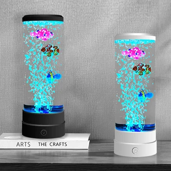 USB красочная лампа с пузырьками в виде рыбы, светодиодный ночник для спальни, меняющий цвет, для домашнего офиса, игровой комнаты, стола, подарка, украшения для интерьера