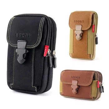 Waist Bag For Men Fanny Pack Double Layer Phone Pouch Bag Outdoor Travel Purse Belt Zipper Tactical Bag Сумка Для Телефона Муж